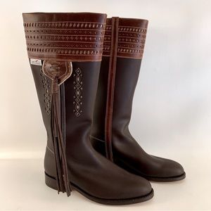El Estribo Brown Leather Boots